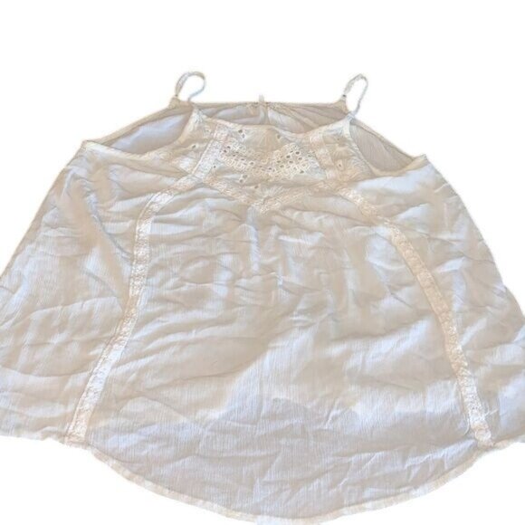 Maurices Womens Ivory Lace Trim Sleeveless Tank Top With Crochet Details - Size - Picture 6 of 8